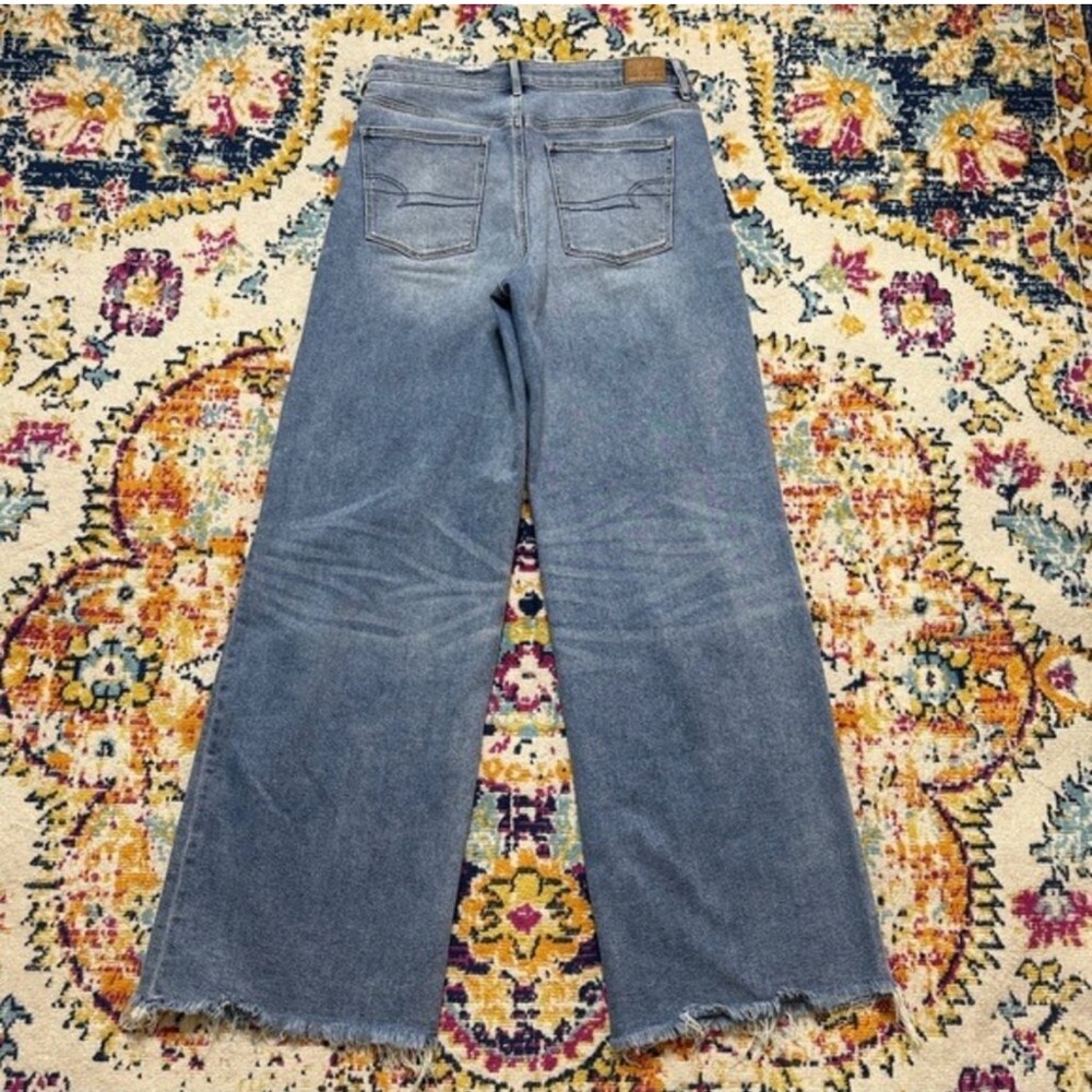 American Eagle Baggy Wide Leg Distressed Jeans Size 12 X-Long
